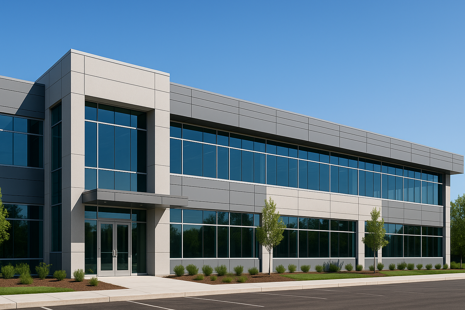 Commercial building entrance doors and hardware